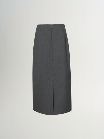 Straight Midi Skirt with Back Slit