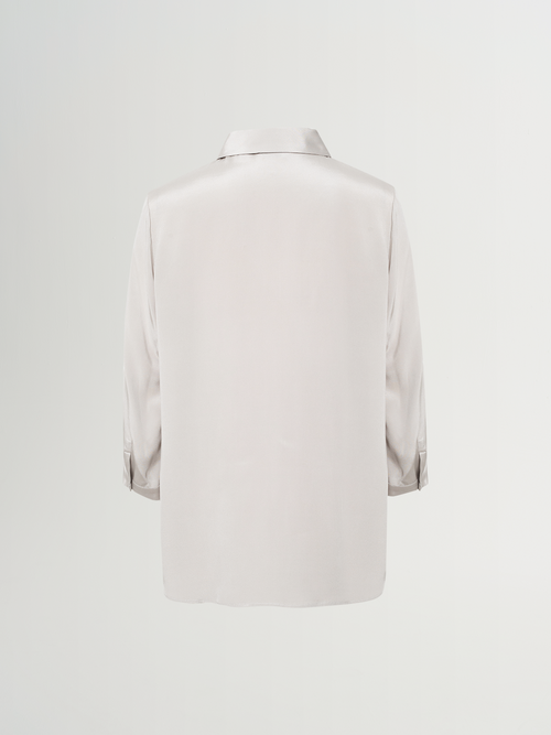 Load image 1 in gallery view. Mulberry Silk Lightweight Shirt with Three-Quarter Sleeves