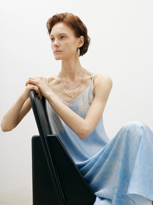 Load image 1 in gallery view. V Neck Acetate Slip Dress