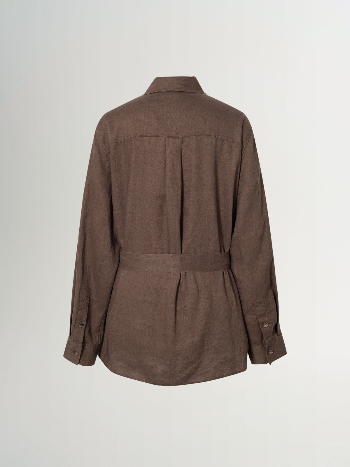 Belted Pure Linen Safari Top