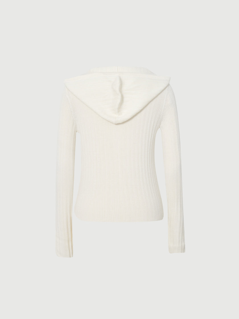 Knit Zip-Up Hoodie