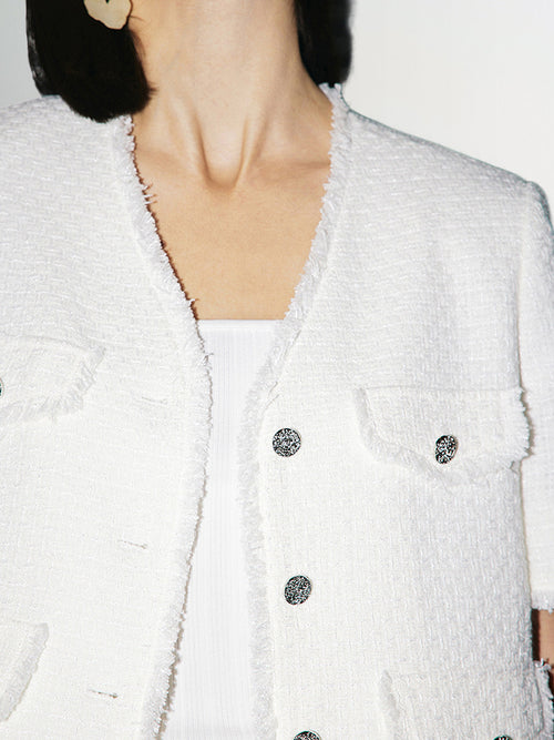 Load image 1 in gallery view. V Neck Short Jacket