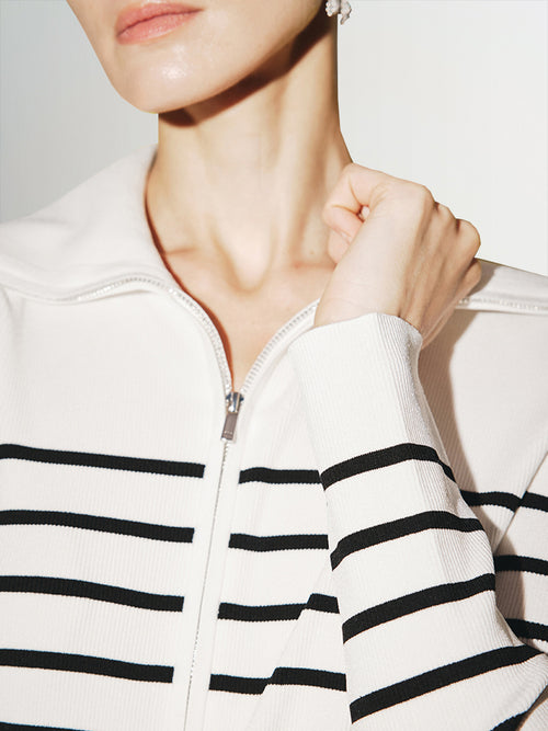 Load image 1 in gallery view. Striped Knit Cardigan - MEILLEUR MOMENT OFFICIAL STORE NEW YORK 