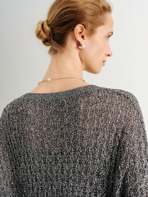 Load image 1 in gallery view. Open Knit Sweater