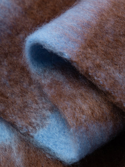 Navy Blue Plaid Scarf