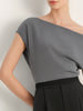 Gray Drape-Neck Top