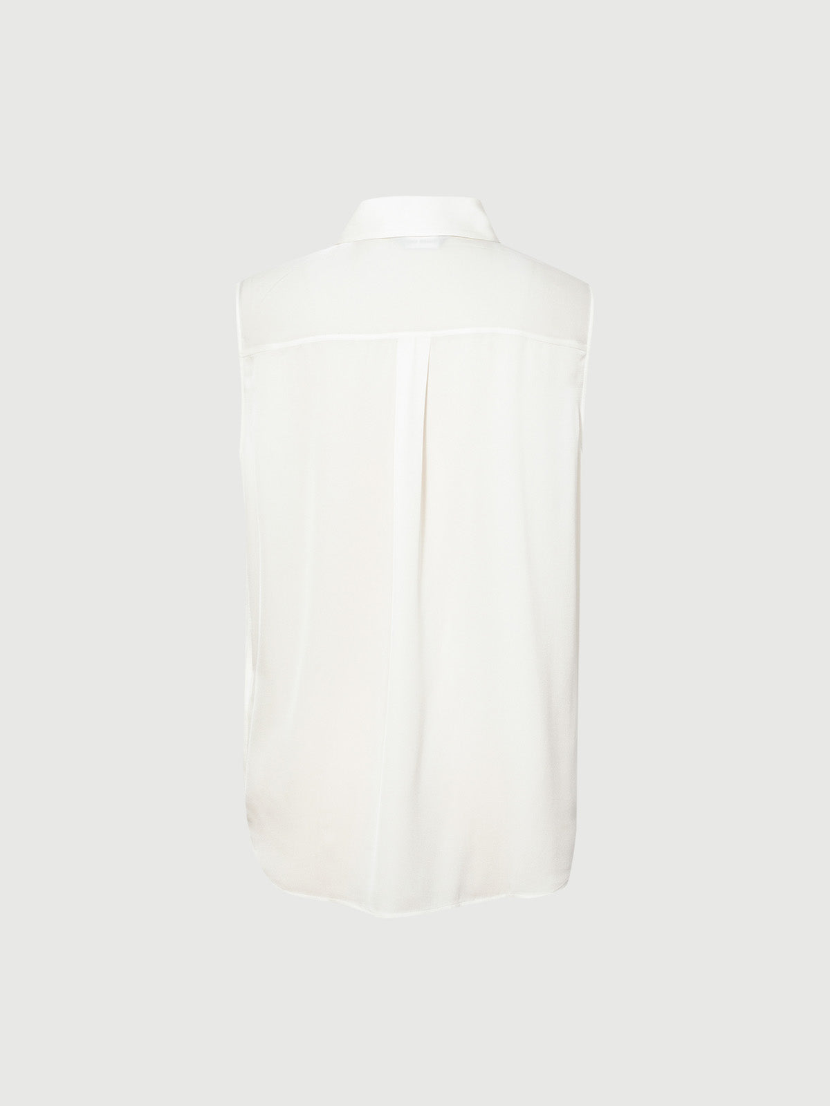 Sleeveless Silk Shirt Top