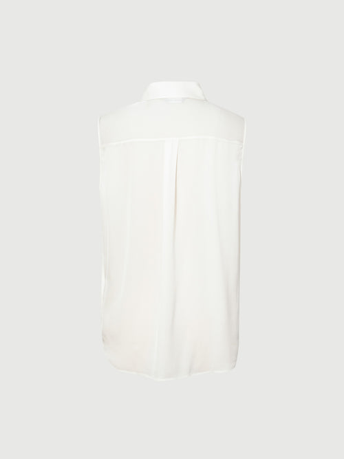 Load image 1 in gallery view. Sleeveless Silk Shirt Top