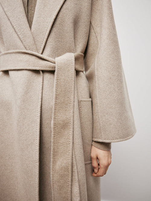 Load image 1 in gallery view. Luxury Pure Cashmere Wrap Coat
