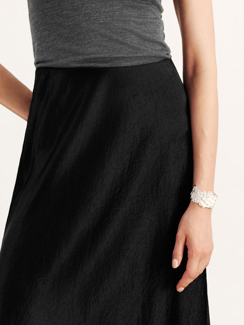Load image 1 in gallery view. Acetate Silky Waist-Defined Skirt