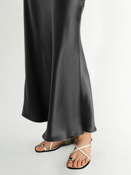Load image 1 in gallery view. Acetate Silky Fitted Ankle-Length Dress