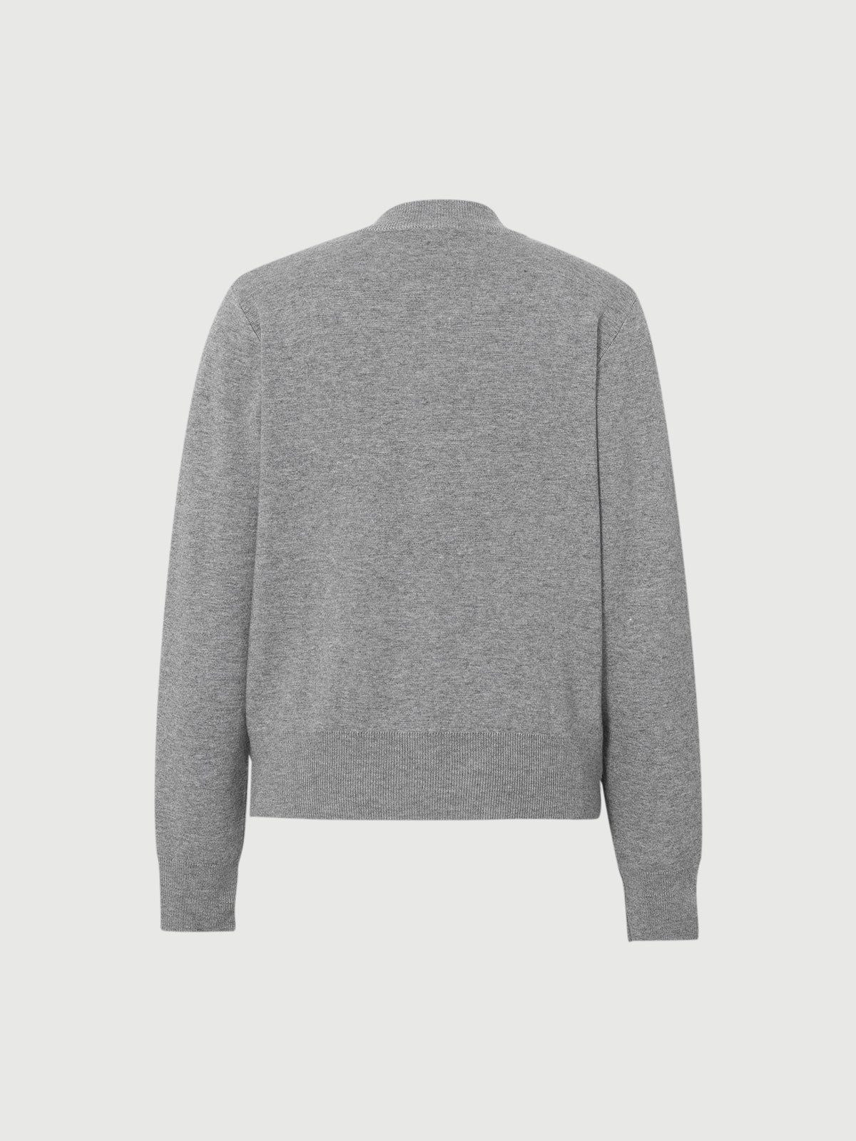 Collarless Wool Blend Cardigan