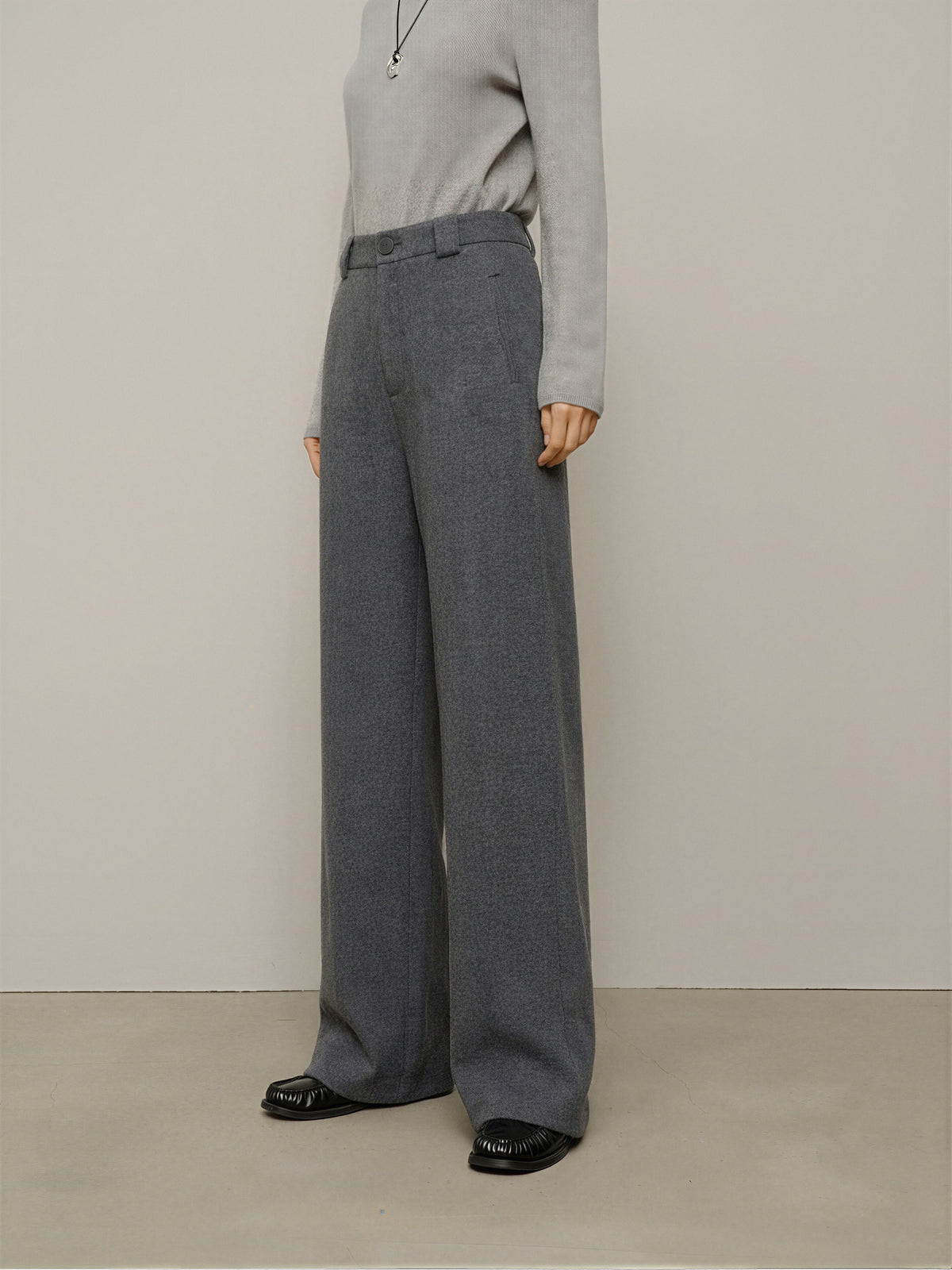 Wool-Blend Straight-Leg Trousers