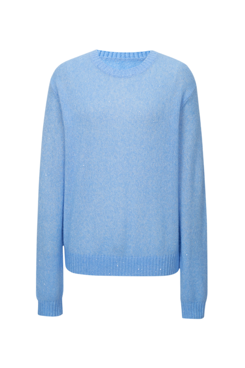 Load image 1 in gallery view. Lightweight Cashmere-Silk Crewneck Sweater