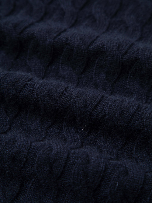 Load image 1 in gallery view. Pure Cashmere Cable-Knit Short Sleeve Polo