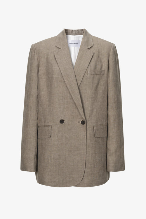 Load image 1 in gallery view. Linen Double-Breasted Blazer