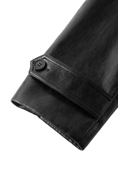 Load image 1 in gallery view. Cropped Stand-Collar Leather Jacket