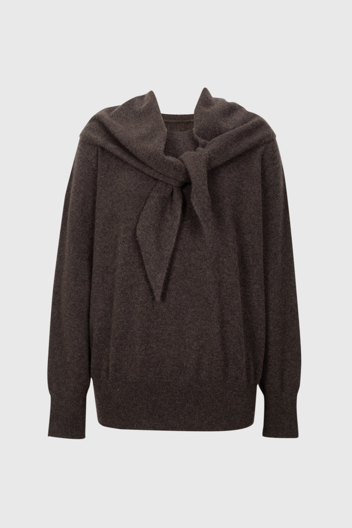 Scarf-Neck Cashmere Sweater