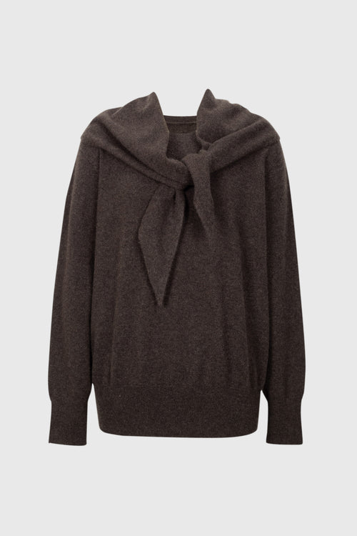 Load image 1 in gallery view. Scarf-Neck Cashmere Sweater
