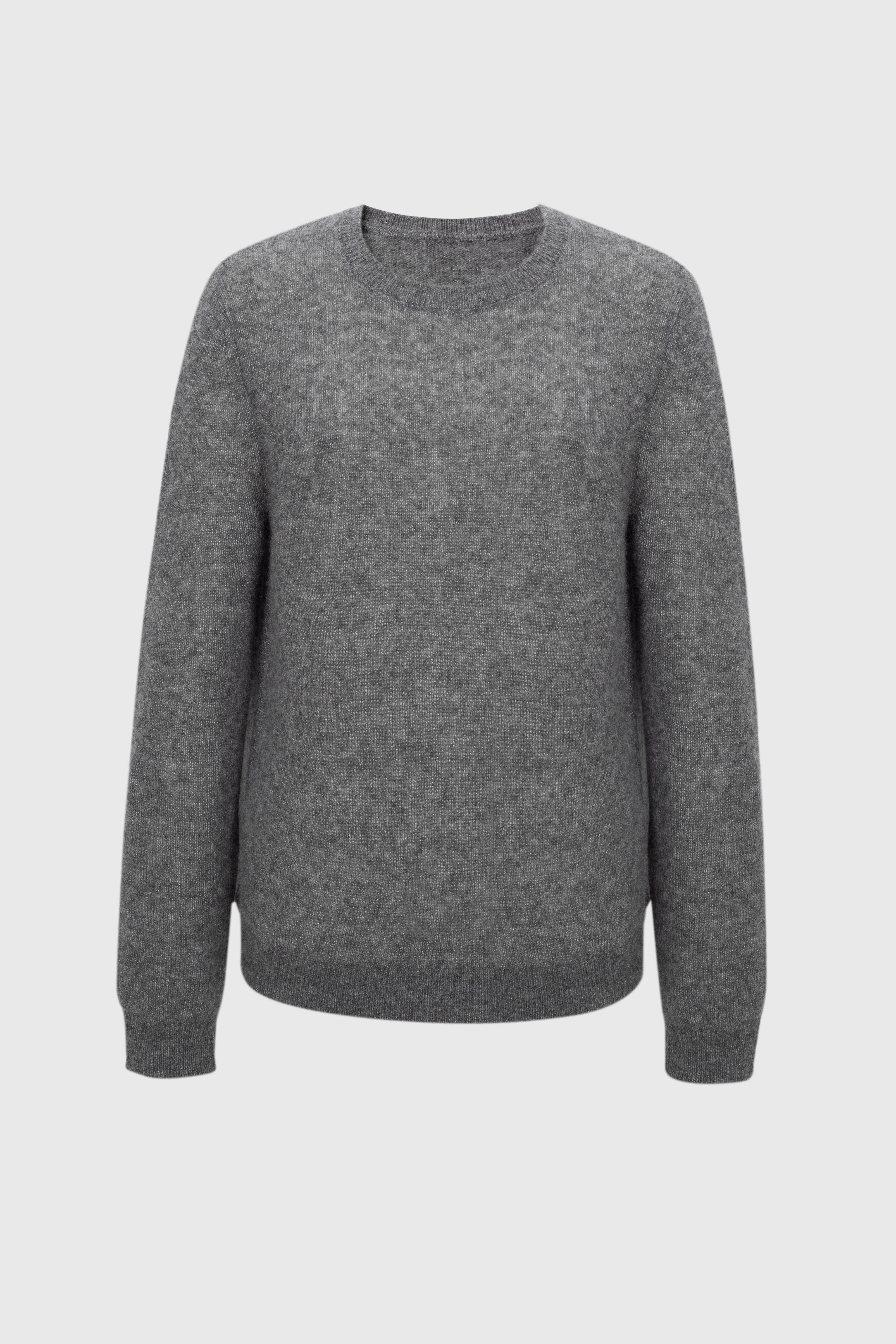Cashmere-Silk Crewneck Knit Sweater
