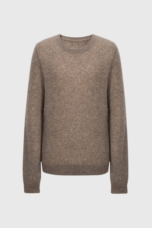 Load image 1 in gallery view. Cashmere-Silk Crewneck Knit Sweater