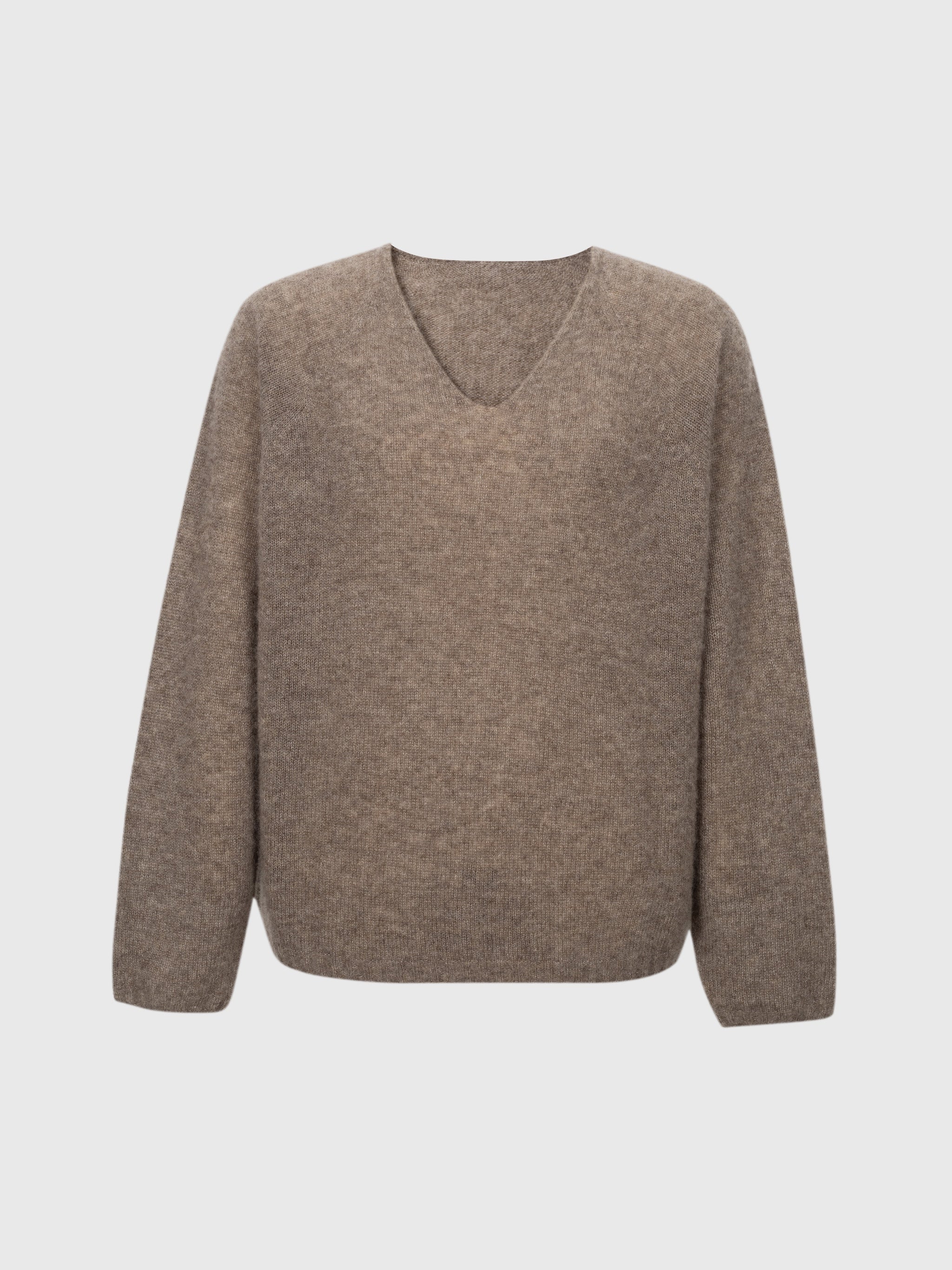 Relaxed V-Neck Raglan Sweater