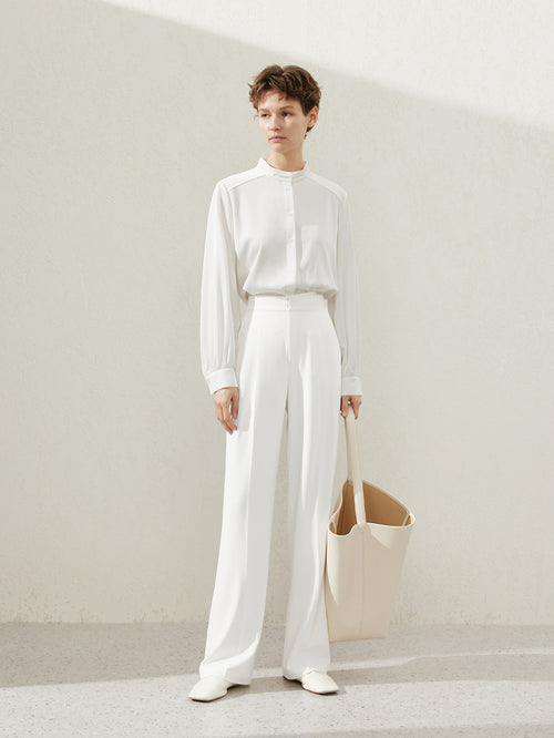 Load image 1 in gallery view. Straight Fit Smooth Trousers