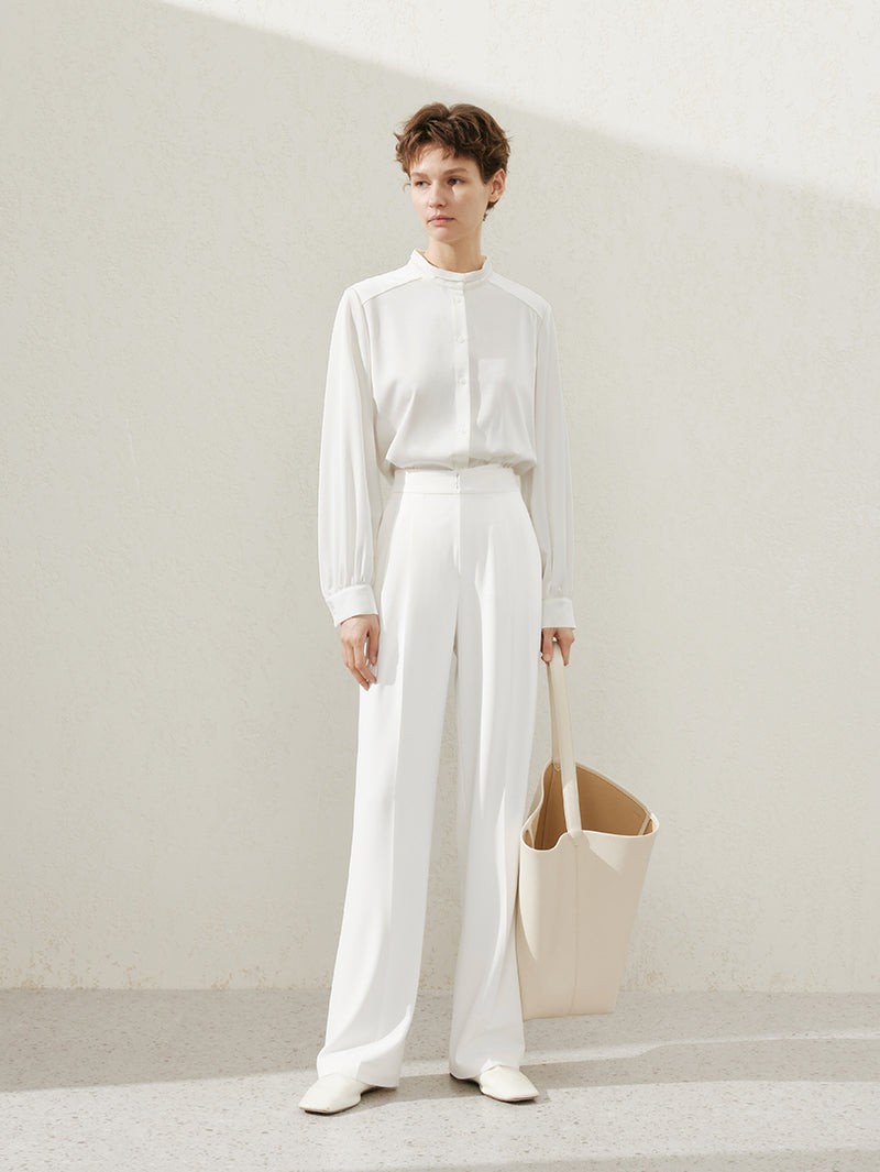 Straight Fit Smooth Trousers