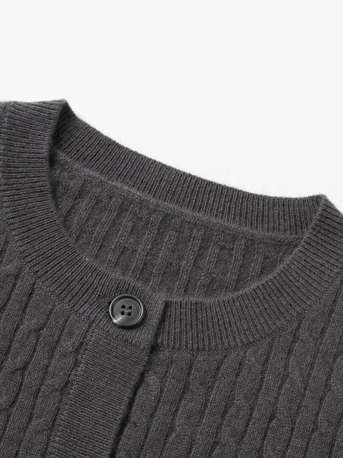 Load image 1 in gallery view. Cable Knit Cashmere Cardigan