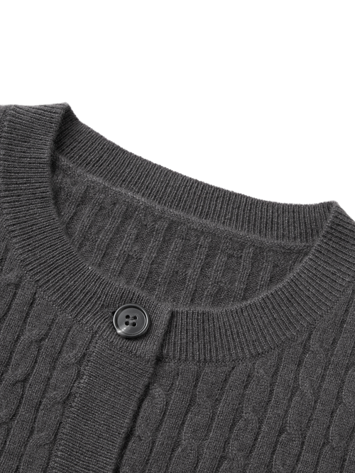 Load image 1 in gallery view. Cable Knit Cashmere Cardigan