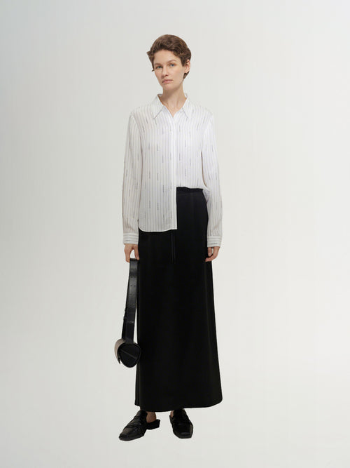 Load image 1 in gallery view. Stripe Pure Silk Shirt