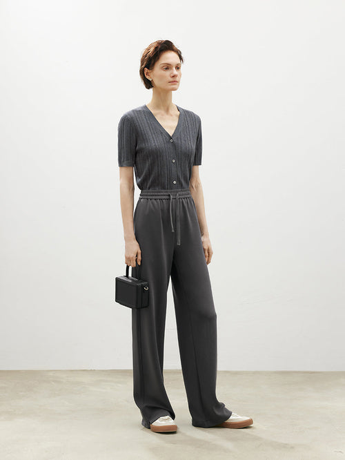 Load image 1 in gallery view. Straight-Fit Drawstring Trousers