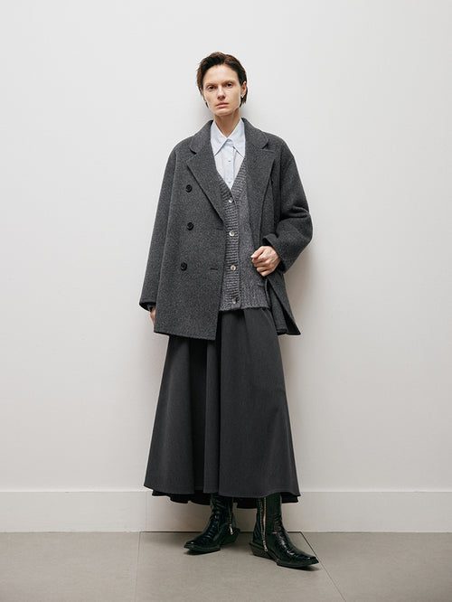 Load image 1 in gallery view. Tailored Wool Pea Coat - MEILLEUR MOMENT OFFICIAL STORE NEW YORK 