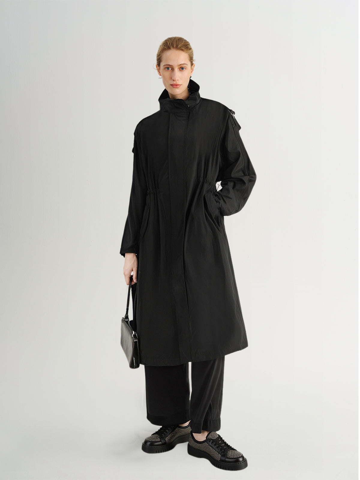 Hooded Longline Trench Coat
