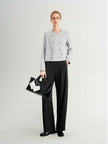 Light Gray Wool-Blend Short Peacoat
