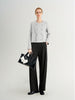 Light Gray Wool-Blend Short Peacoat