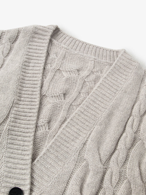 Load image 1 in gallery view. Pure Wool Cable Knit Cardigan