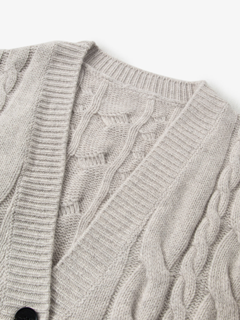 Pure Wool Cable Knit Cardigan