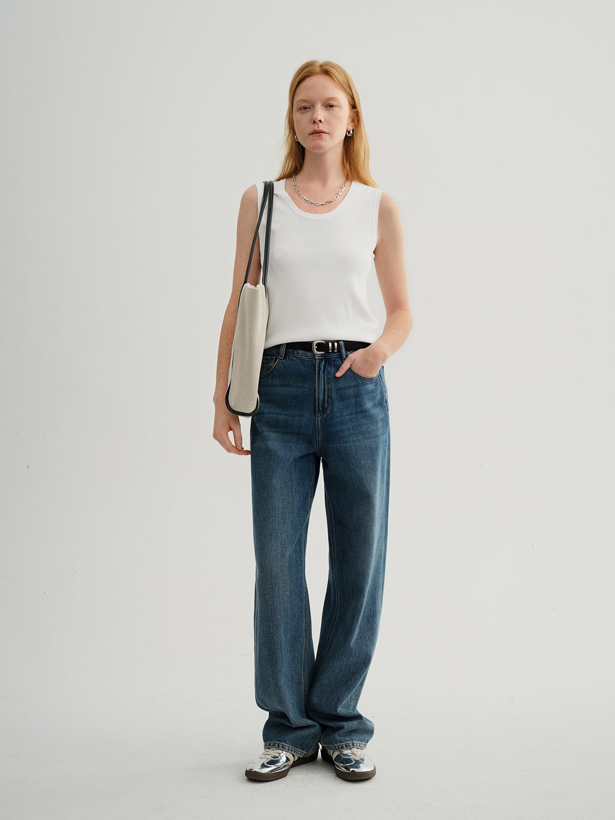 Cotton Straight-Leg Denim Jeans