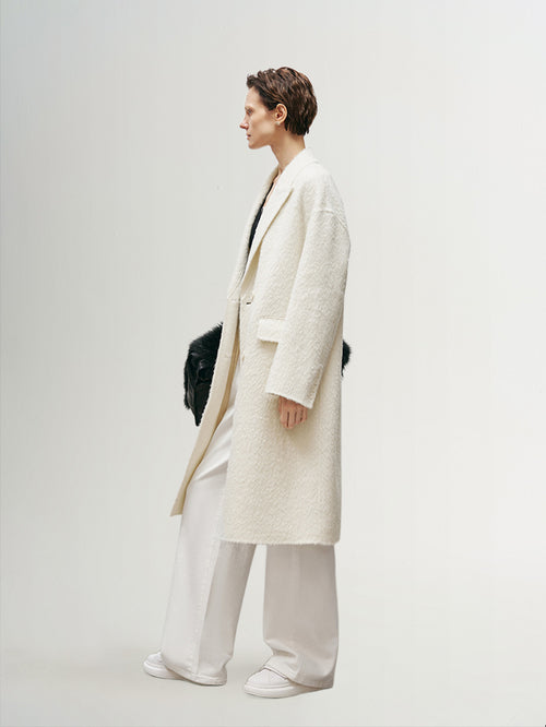 Load image 1 in gallery view. Peak Lapel Wool Coat - MEILLEUR MOMENT OFFICIAL STORE NEW YORK 