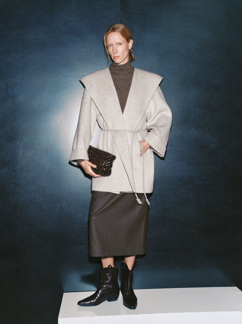 Load image 1 in gallery view. Elevated Alpaca-Wool Hooded Jacket