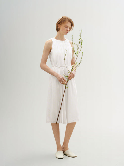 Load image 1 in gallery view. Stand Collar Sleeveless Dress
