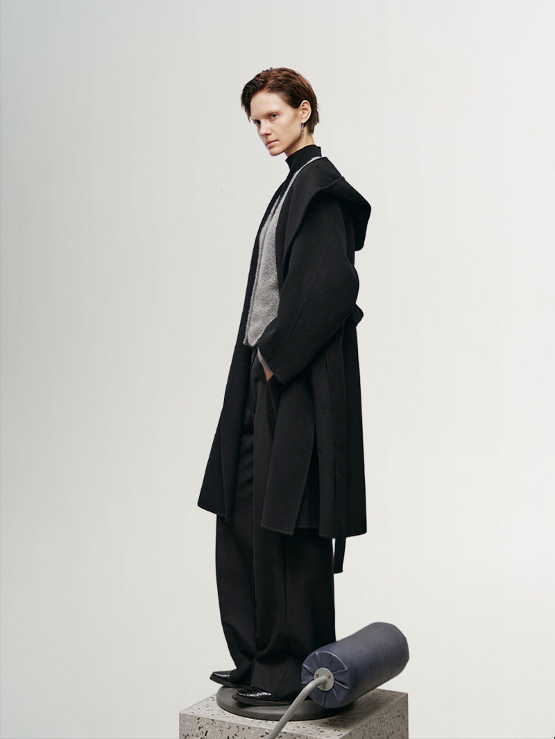 100% Australian Merino Wool Hooded Coat - MEILLEUR MOMENT OFFICIAL STORE NEW YORK 