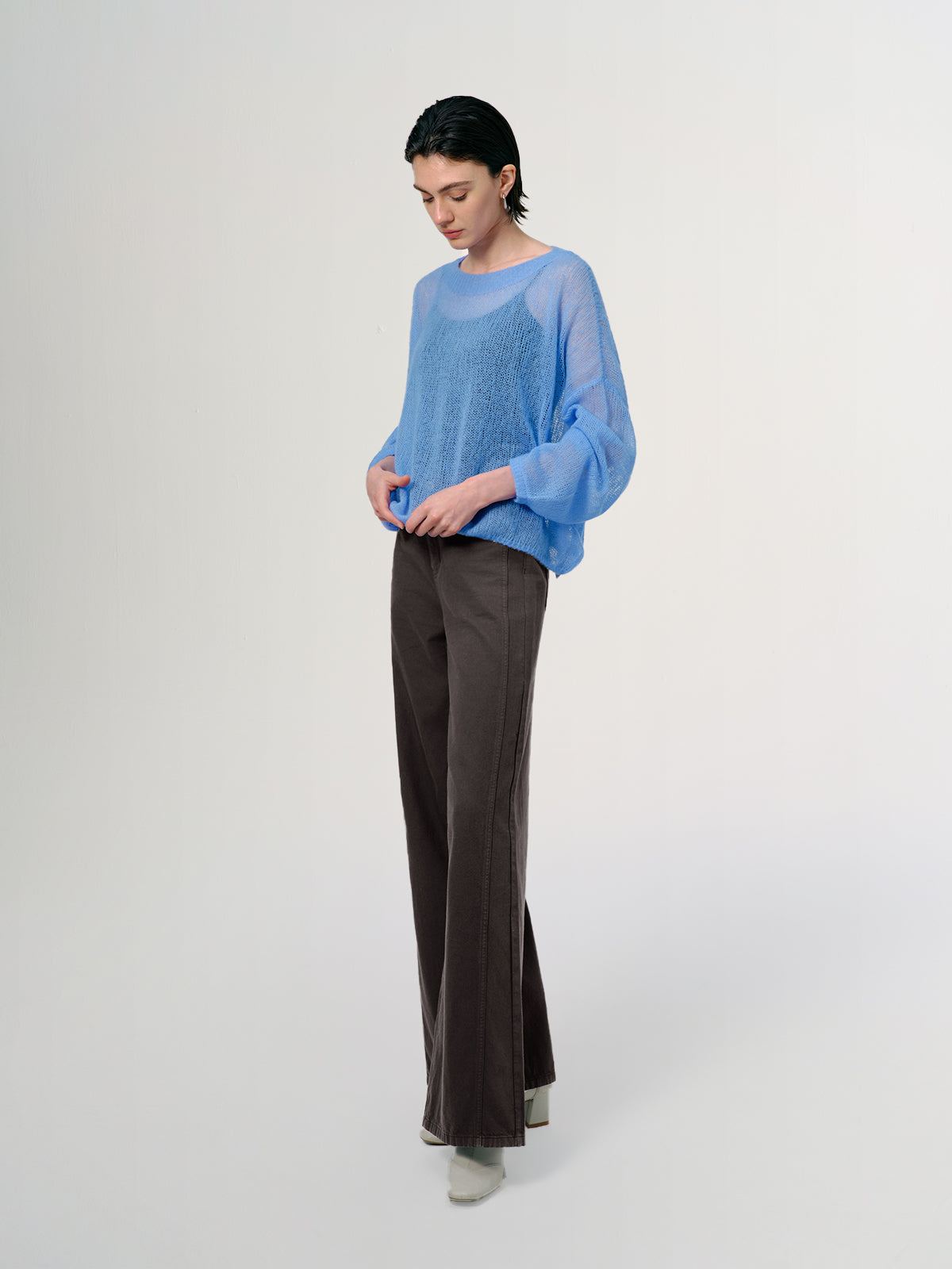 Cashmere-Silk Relaxed Pullover Sweater
