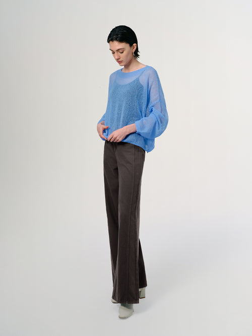 Load image 1 in gallery view. Cashmere-Silk Relaxed Pullover Sweater