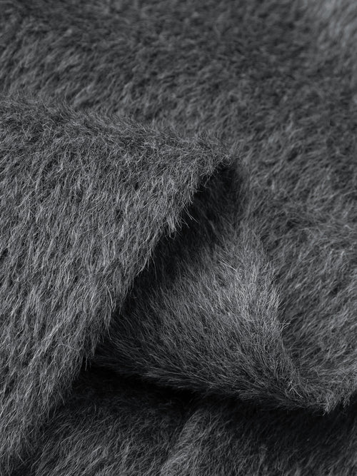 Load image 1 in gallery view. Peak Lapel Alpaca Wool Long Coat