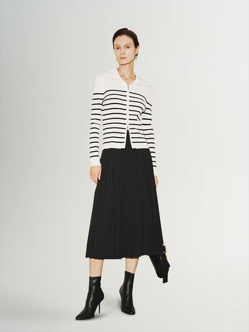 Load image 1 in gallery view. Striped Knit Cardigan - MEILLEUR MOMENT OFFICIAL STORE NEW YORK 