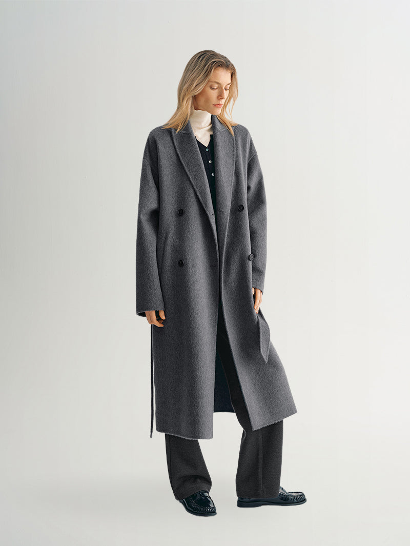 Peak Lapel Wool Alpaca Coat - MEILLEUR MOMENT OFFICIAL STORE NEW YORK 