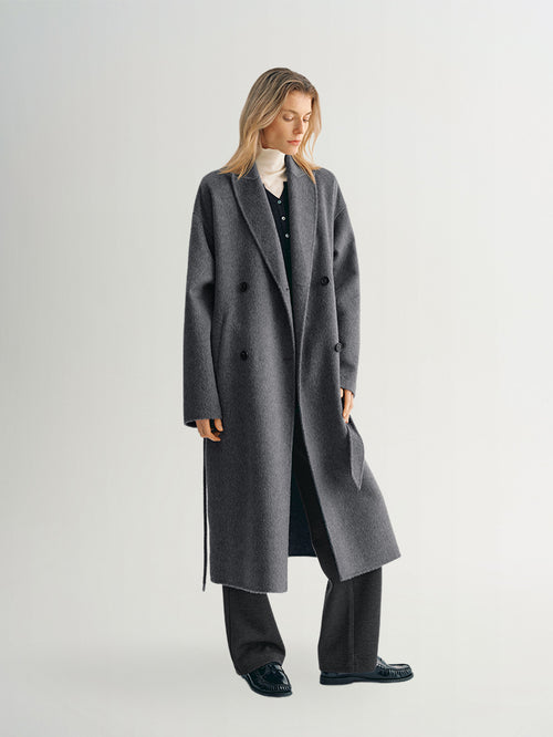 Load image 1 in gallery view. Peak Lapel Wool Alpaca Coat - MEILLEUR MOMENT OFFICIAL STORE NEW YORK 