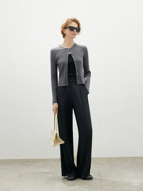 Load image 1 in gallery view. Wide-Leg Straight Trousers